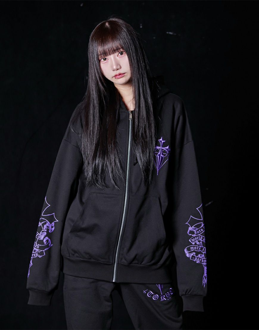 REFLEM【レフレム】クロス刺繍ジップアップパーカー/全3色