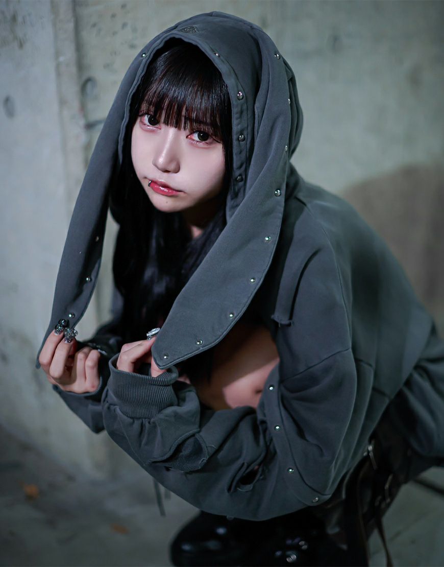 REFLEM【レフレム】加工うさ耳ジップアップパーカー/全3色 
