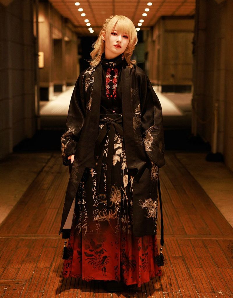 AdaNous【アダナス】曼珠沙華 チャイナ風シャツ/全2色