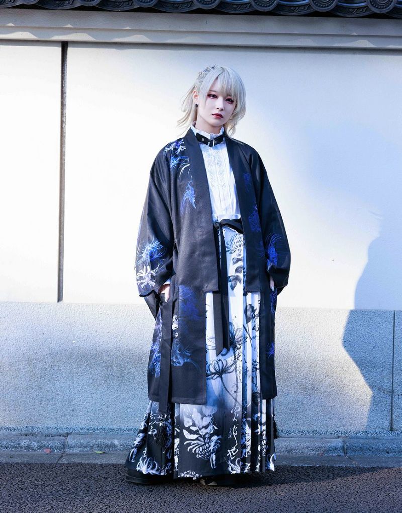 AdaNous【アダナス】曼珠沙華 Black×Gray てのひらえる AdaNous【アダナス】曼珠沙華 羽織りシャツ/全2色