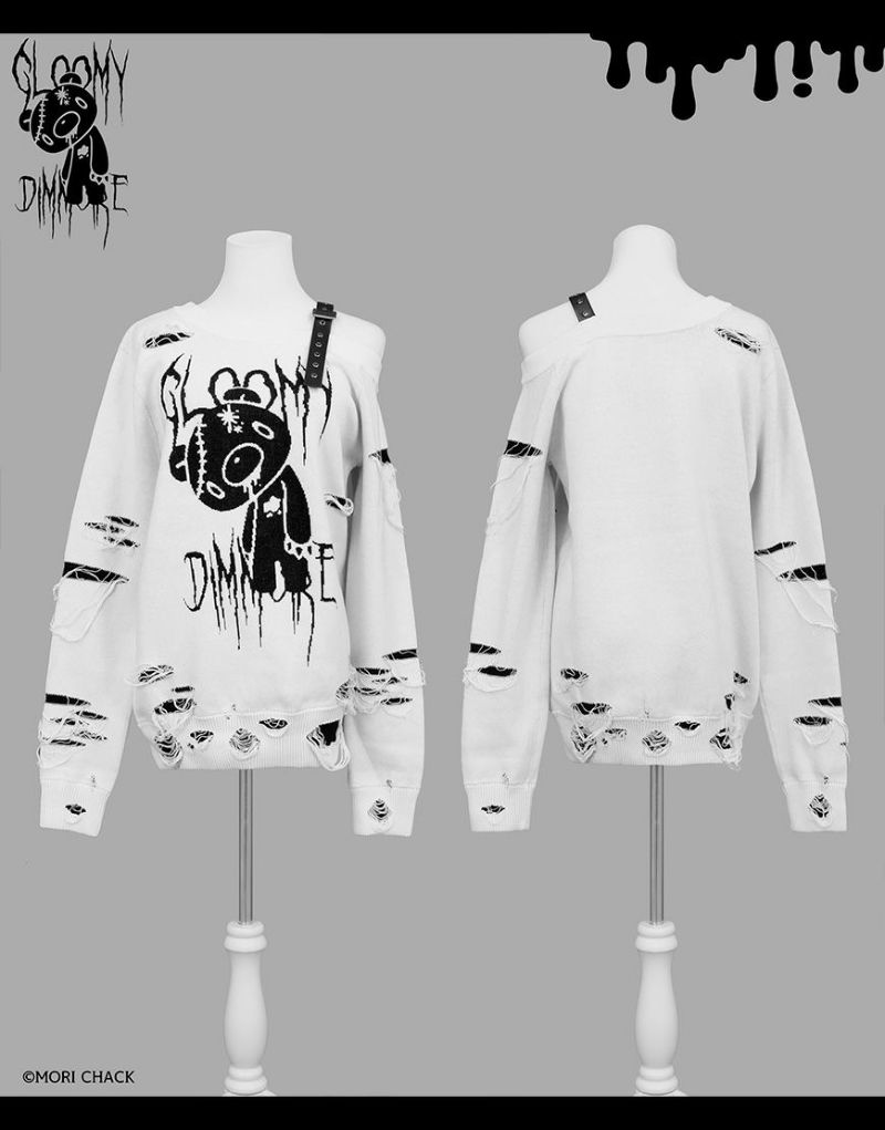 Dimmoire ニット　グルーミー　ホワイト　M DimMoire【ディムモアール】GLOOMY×DimMoire グル～ミ～いたずら