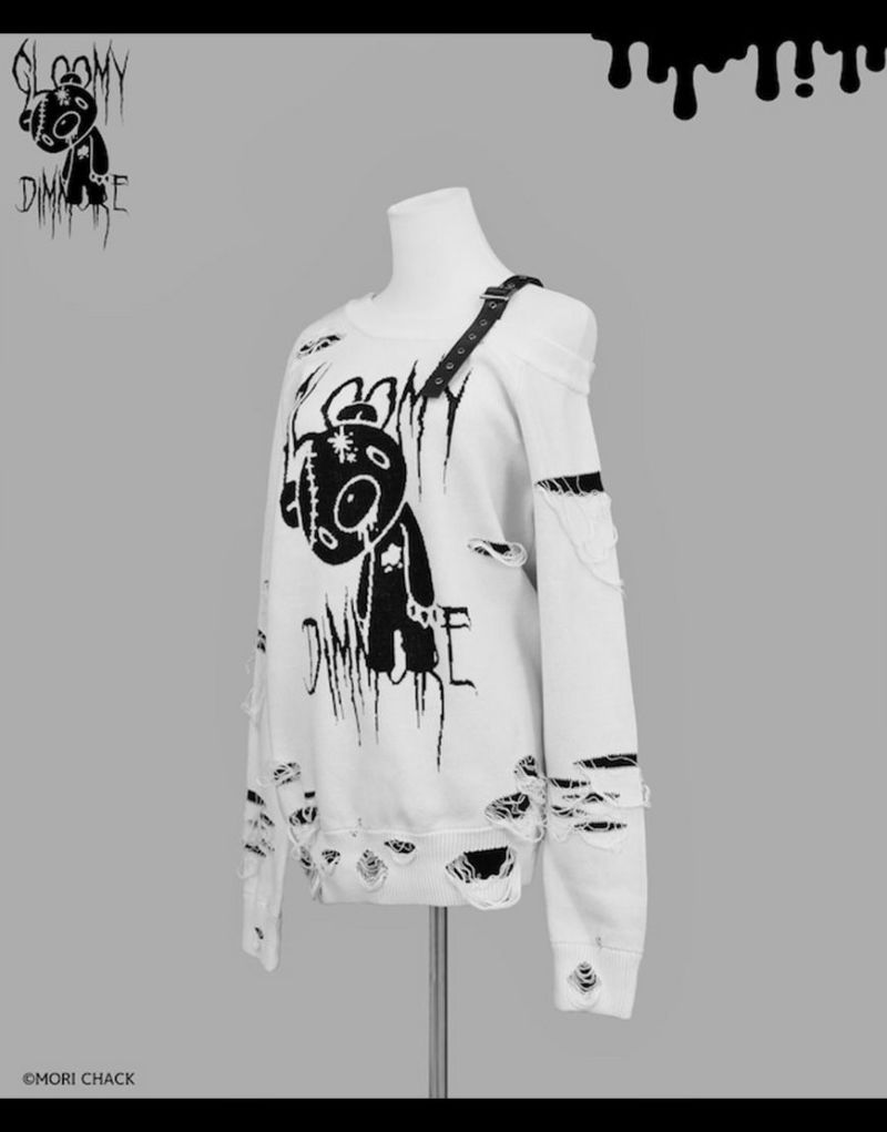 Dimmoire ニット　グルーミー　ホワイト　M GLOOMY×DimMoire グル〜ミ〜いたずらニット ホワイト（WHITE