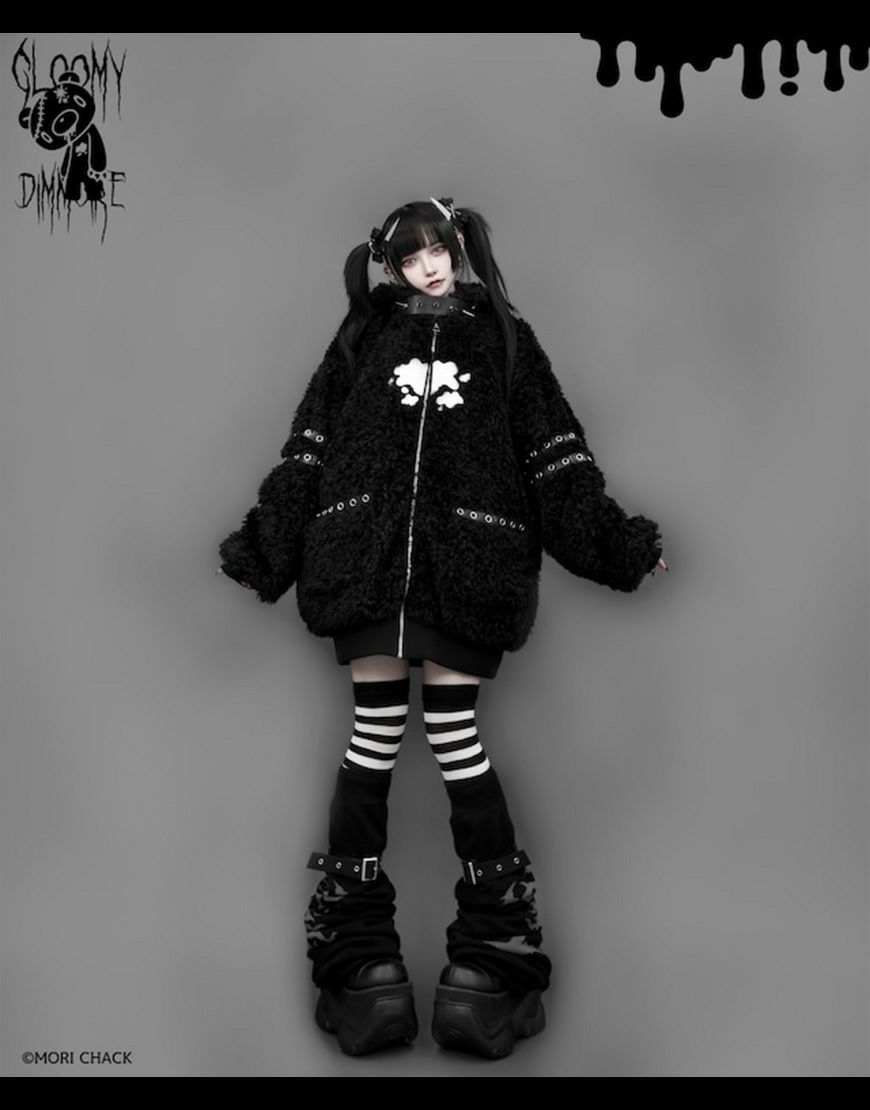 DimMoire【ディムモアール】GLOOMY×DimMoire グル～ミ～ボアパーカー/Black 