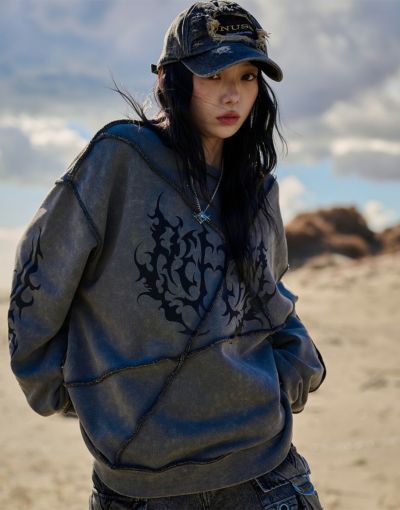 『REFLEM/レフレム』ドラゴン刺繍PO/プルオーバースウェットシャツ REFLEM/レフレム』ドラゴン刺繍PO/プルオーバースウェットシャツ