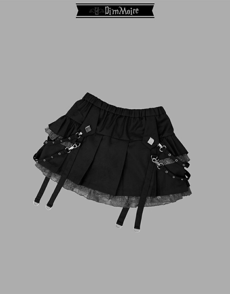 DimMoire【ディムモアール】サイドフリルミニスカート/Black