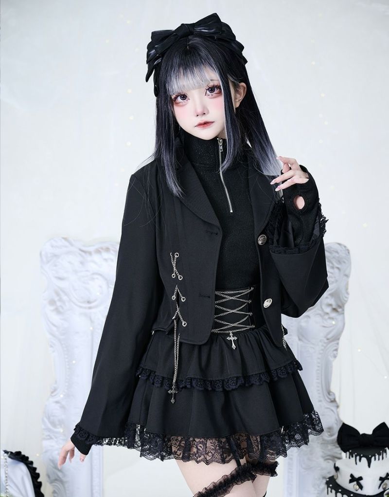 ♥ ililil ♥ 地雷ちゃんの勝負わんぴ 黒 ililil【イルイルイル】地雷ちゃんの勝負わんぴ/全2色
