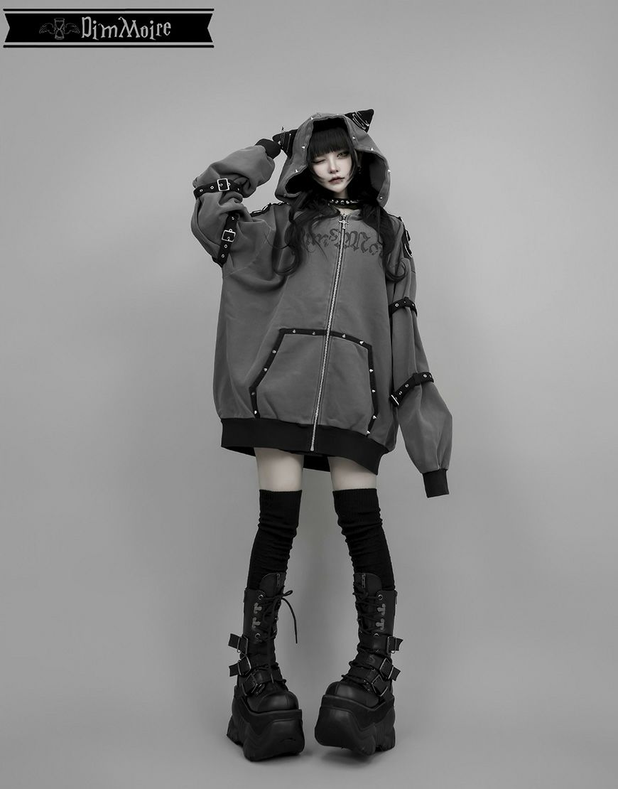 DimMoire【ディムモアール】Evil Catパーカー/Gray