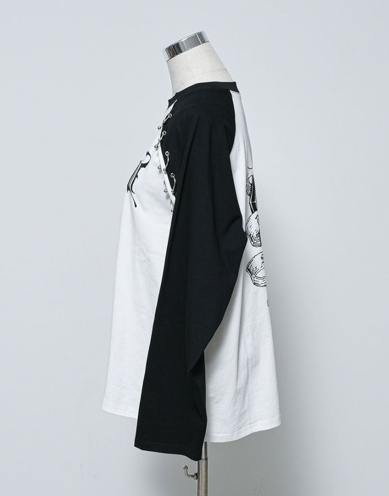 REFLEM【レフレム】ラグランピアスロンT/全2色