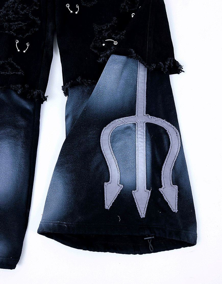 Gamchu【ガムチュ】危険準度ドッキングスピア ワイドデニムパンツ Gamchu【ガムチュ】危険準度ドッキングスピアワイドデニムパンツ/全2色