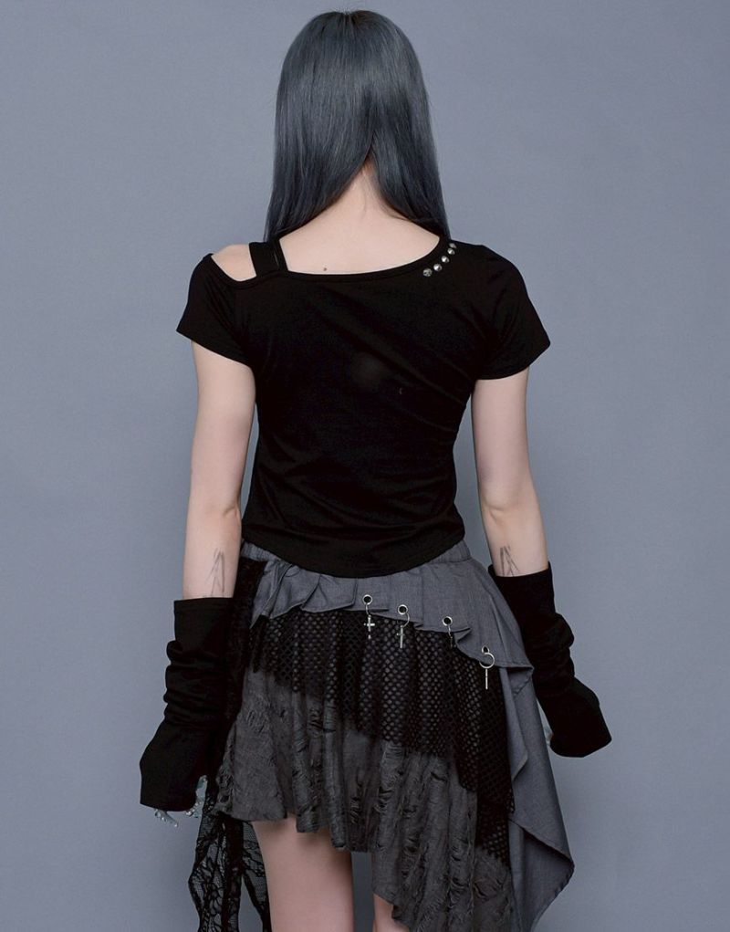 REFLEM【レフレム】アームカバー付きクロップドTシャツ/全2色