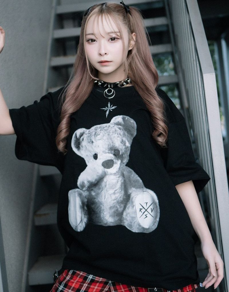 TRAVAS TOKYO【トラバストーキョー】レオパードクマTシャツ/全4色 TRAVAS TOKYO【トラバストーキョー】レオパードクマTシャツ/全4色