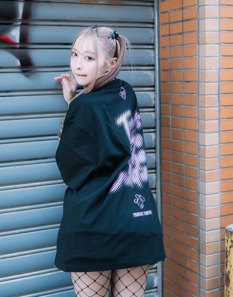 TRAVAS TOKYO レイヤード風 パンクくま ビッグTシャツ TRAVAS TOKYO レイヤード風 パンクくま ビッグTシャツ