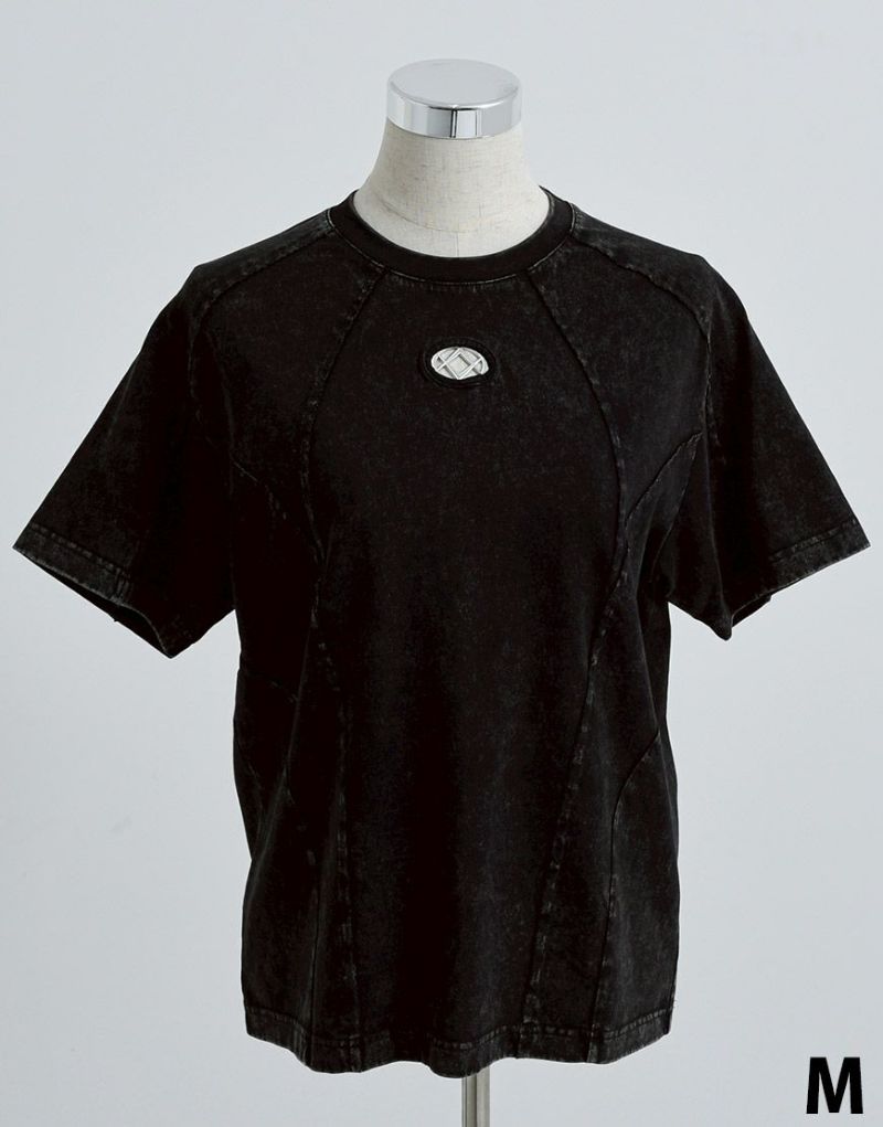 REFLEM【レフレム】メタリックオーバルロゴ切り替え半袖Tシャツ