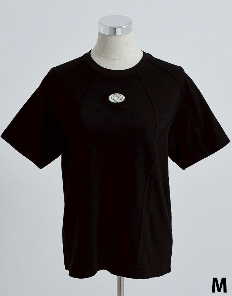 REFLEM【レフレム】メタリックオーバルロゴ切り替え半袖Tシャツ