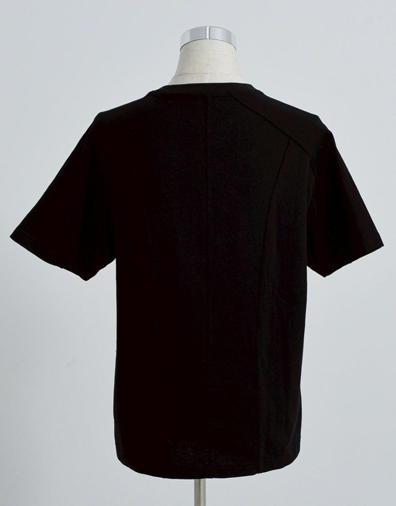 REFLEM【レフレム】メタリックオーバルロゴ切り替え半袖Tシャツ