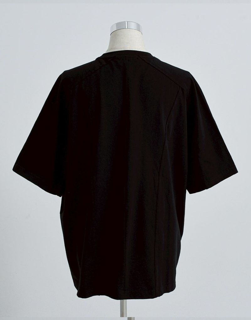 REFLEM【レフレム】メタリックオーバルロゴ切り替え半袖Tシャツ