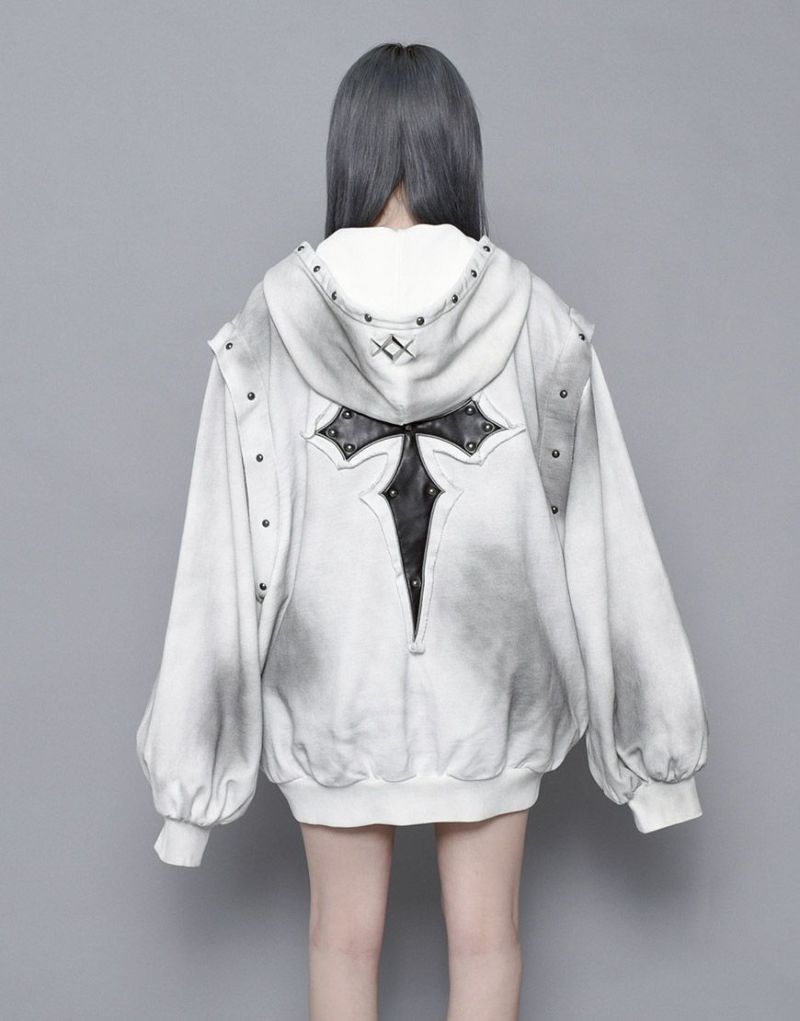 REFLEM クロスパッチ2WAY セパレートスリーブZIPパーカー REFLEM パーカー 「REFLEM/レフレム」顔料加工セパレート