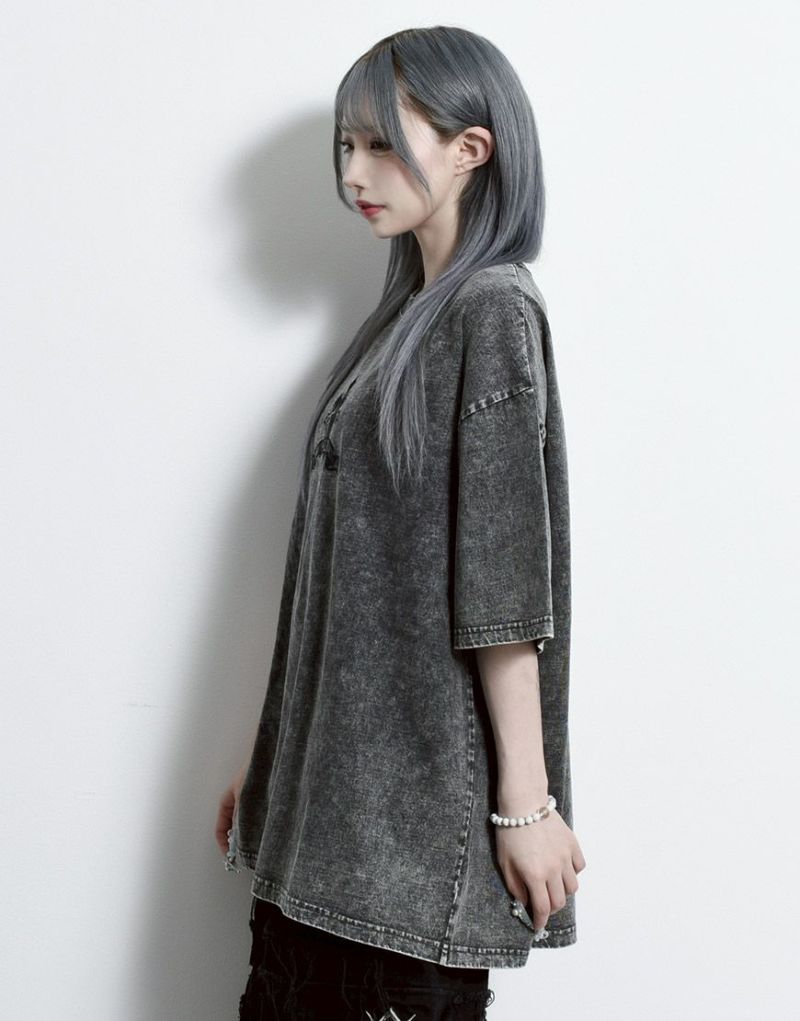 REFLEM【レフレム】クロス刺繍半袖Tシャツ/全4色