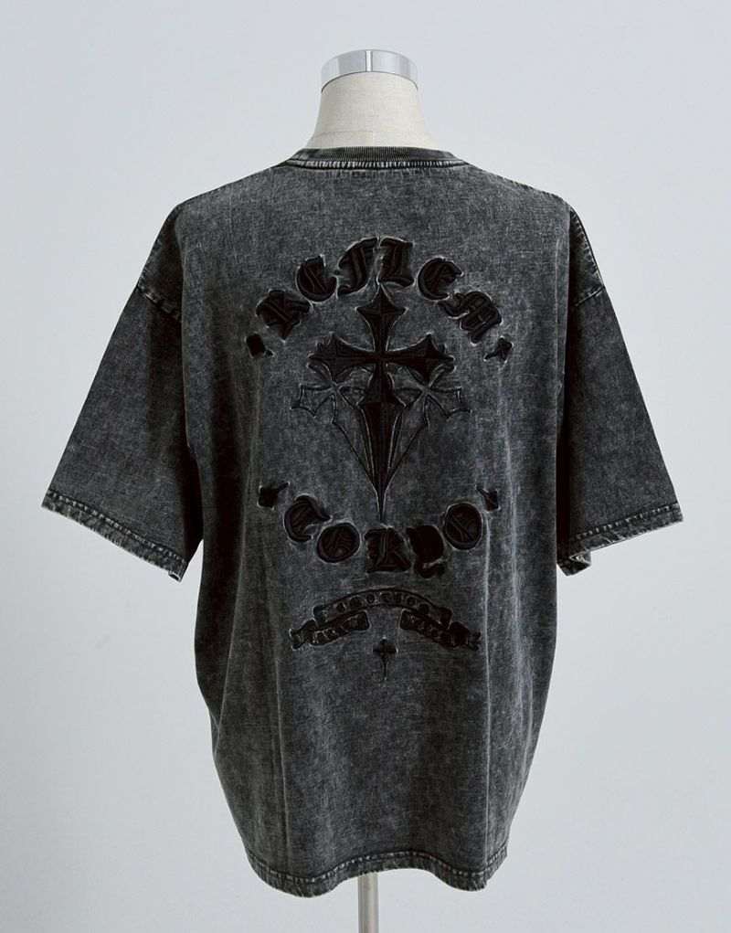 REFLEM【レフレム】クロス刺繍半袖Tシャツ/全4色