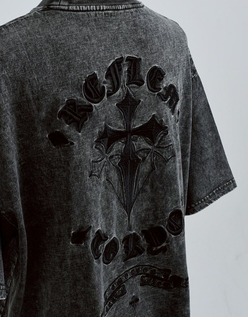 REFLEM【レフレム】クロス刺繍半袖Tシャツ/全4色