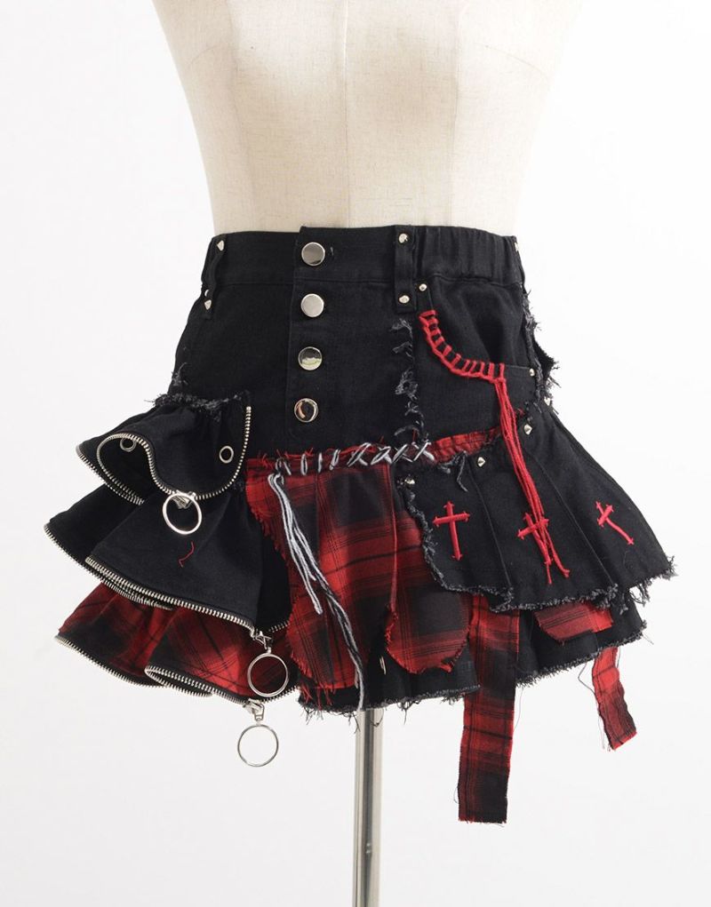 【Grrr the Lipper】 悪魔NOジップスカート グレー Grrr the Lipper 悪魔NOジップスカートgray