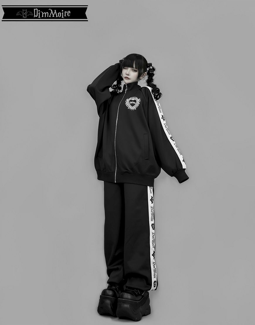 DimMoire【ディムモアール】ロゴプリントジャージトップス/Black 