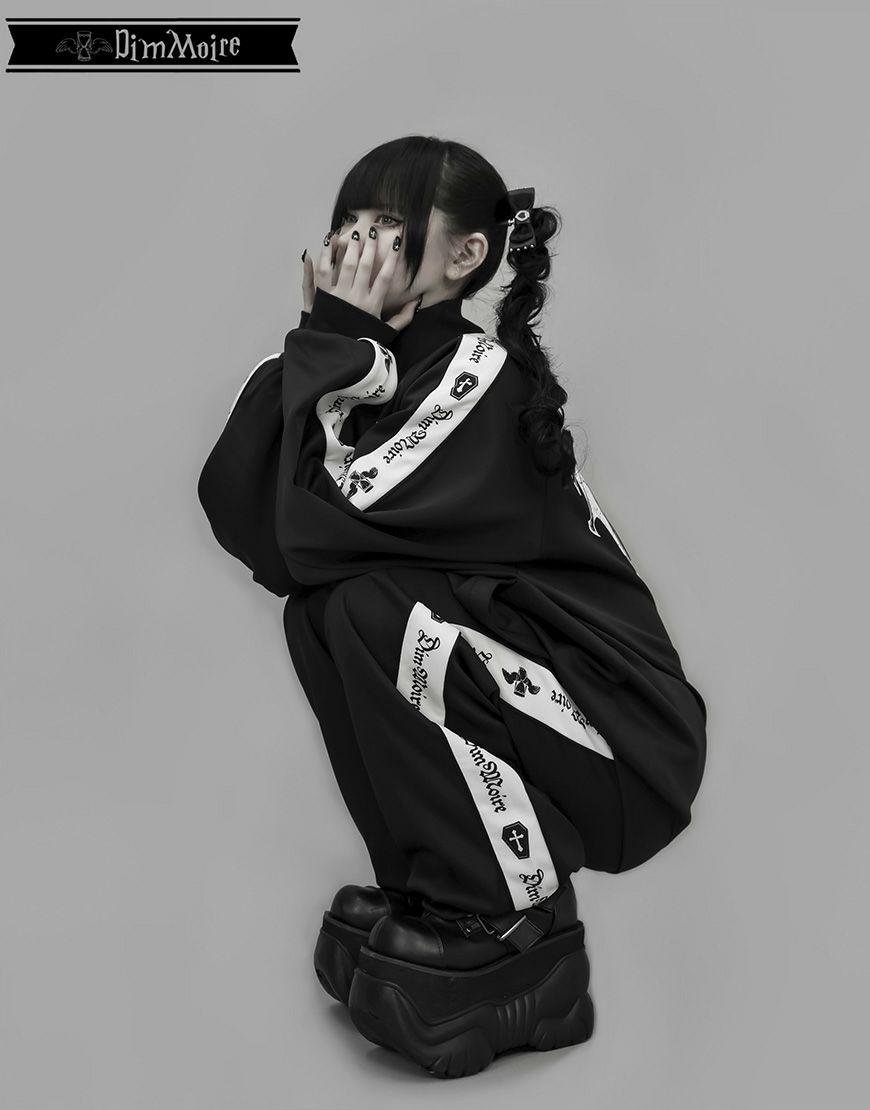 DimMoire【ディムモアール】ロゴプリントジャージトップス/Black 
