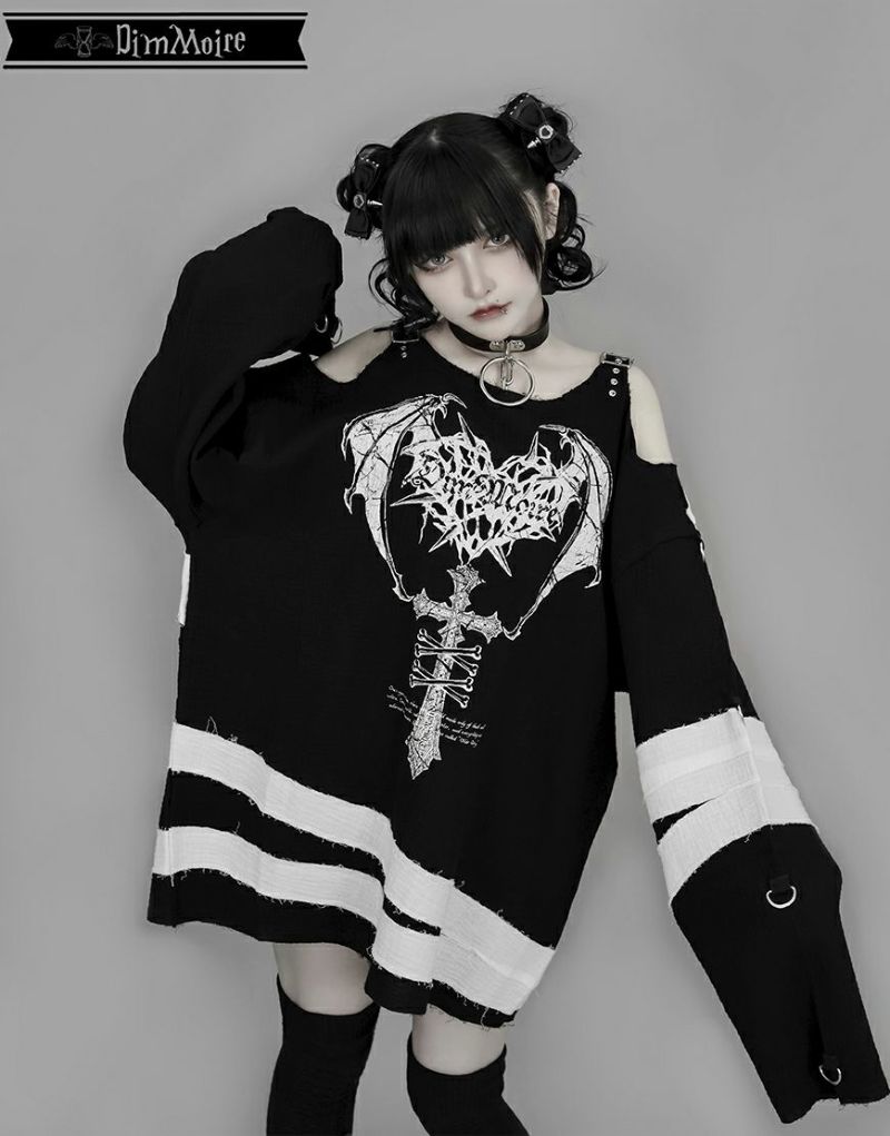 特価商品  DimMoire【ディムモアール】救済の十字ガーゼトップス/Black パンツ