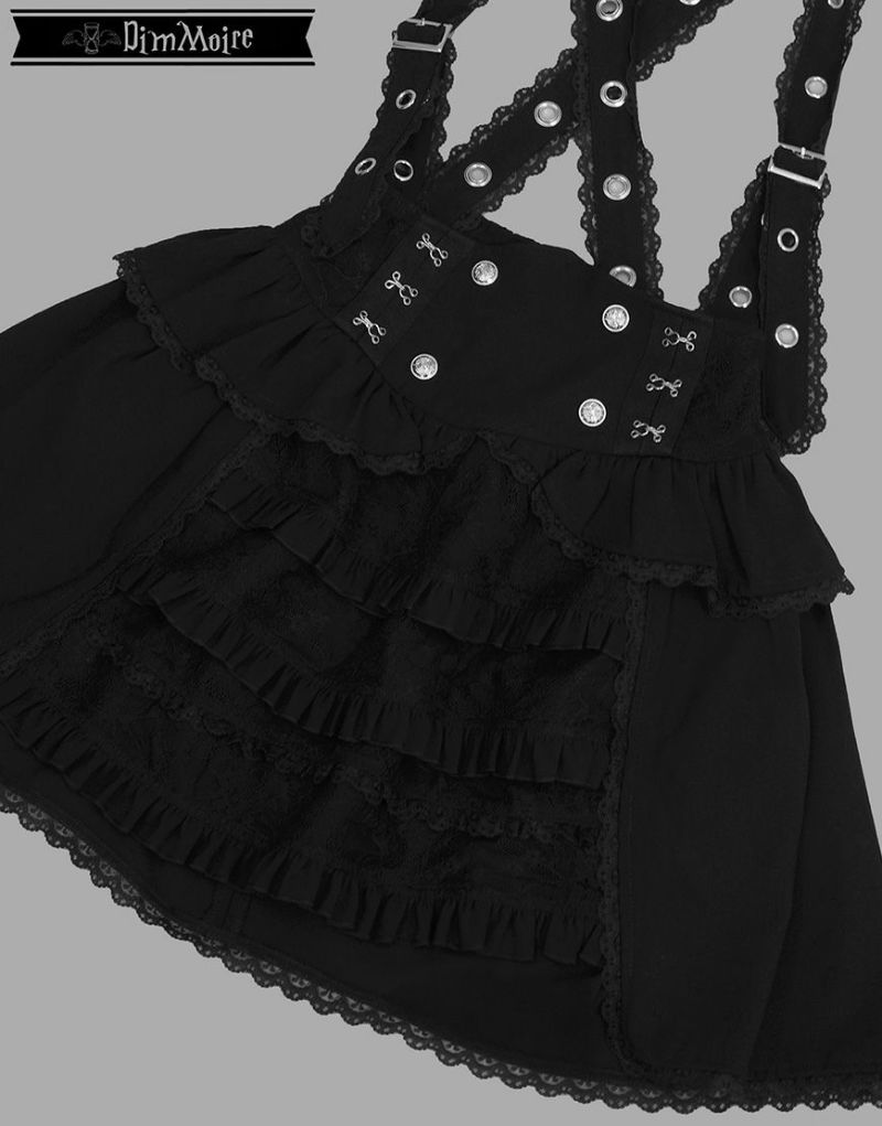DimMoire【ディムモアール】夢纏うサスペンダースカート/Black DimMoire【ディムモアール】夢纏うサスペンダースカート/Black