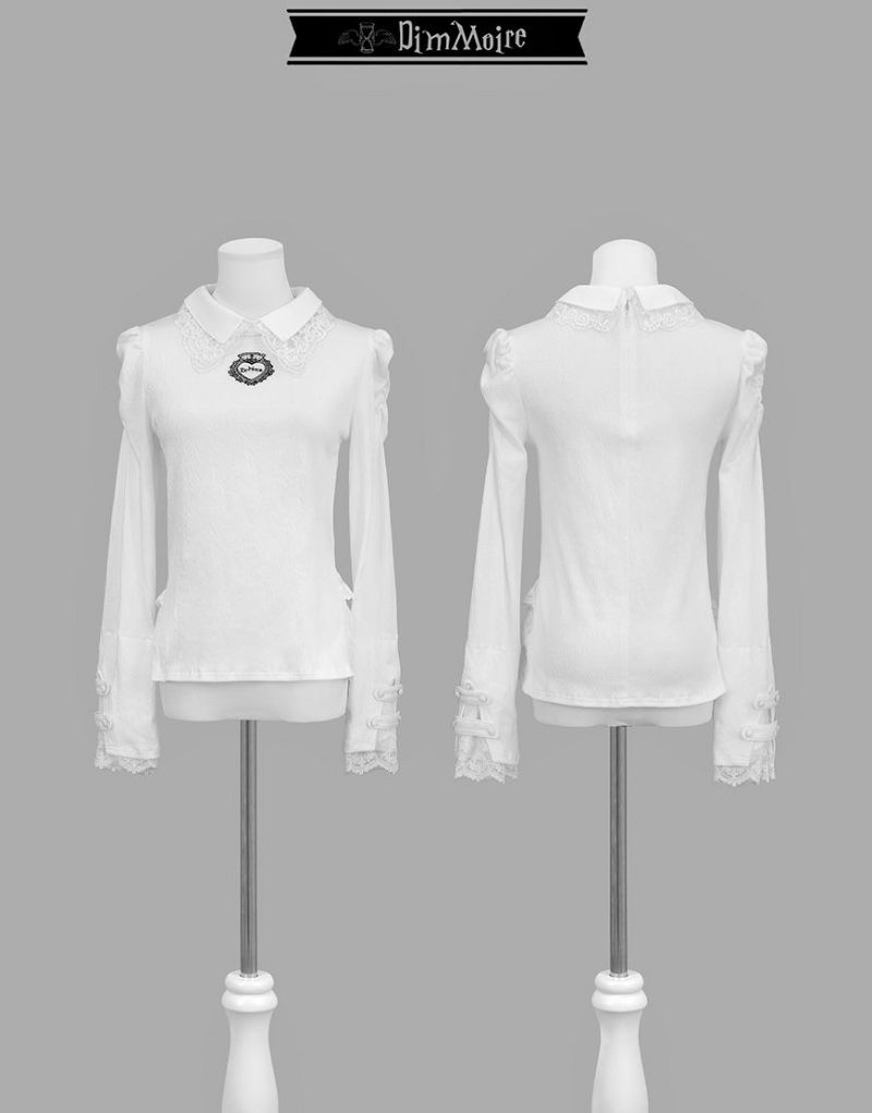 ♡ DimMoire おすましレース襟トップス Black&White ♡ DimMoire おすましレース襟トップス Black&White - メルカリ