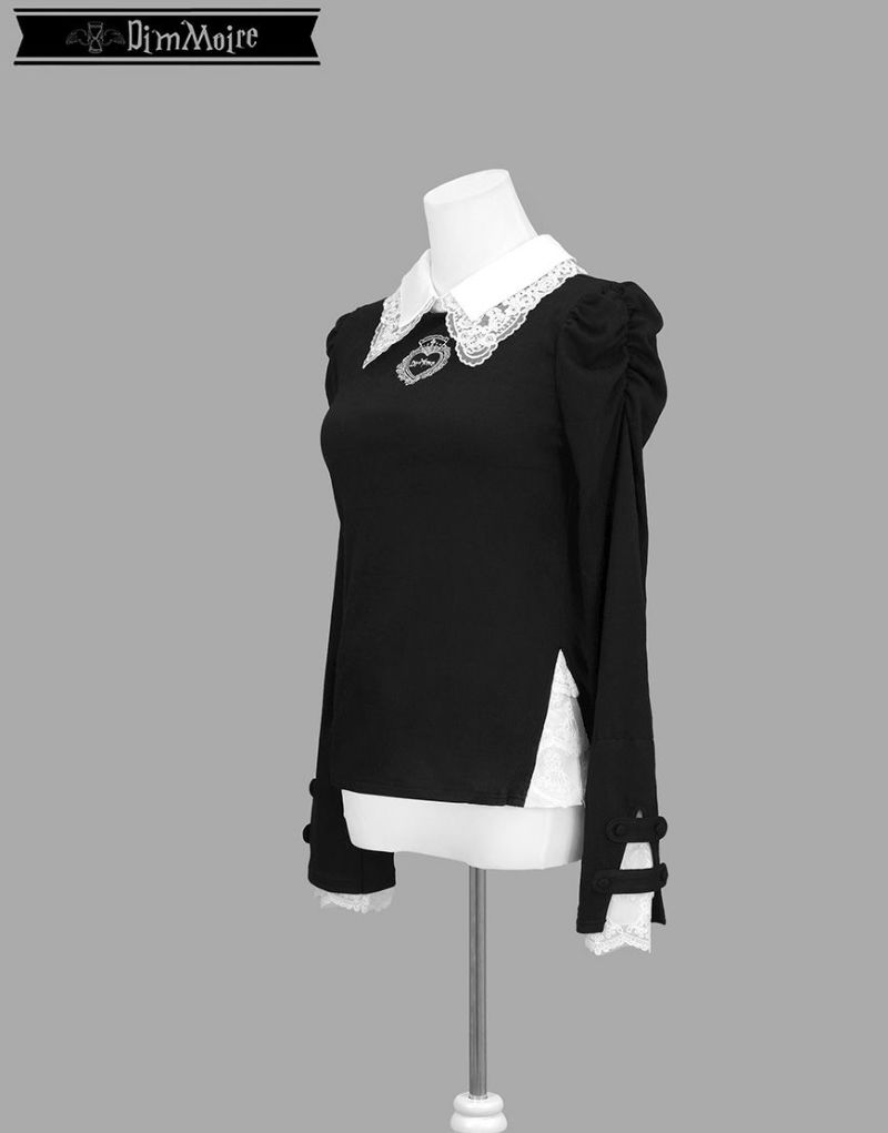 DimMoire【ディムモアール】おすましレース襟トップス/Black×White DimMoire【ディムモアール】おすましレース襟トップス/Black×White