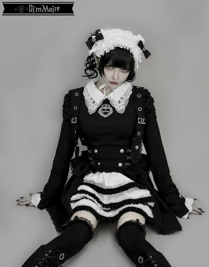 DimMoire【ディムモアール】おすましレース襟トップス/Black×White DimMoire【ディムモアール】おすましレース襟トップス/Black×White