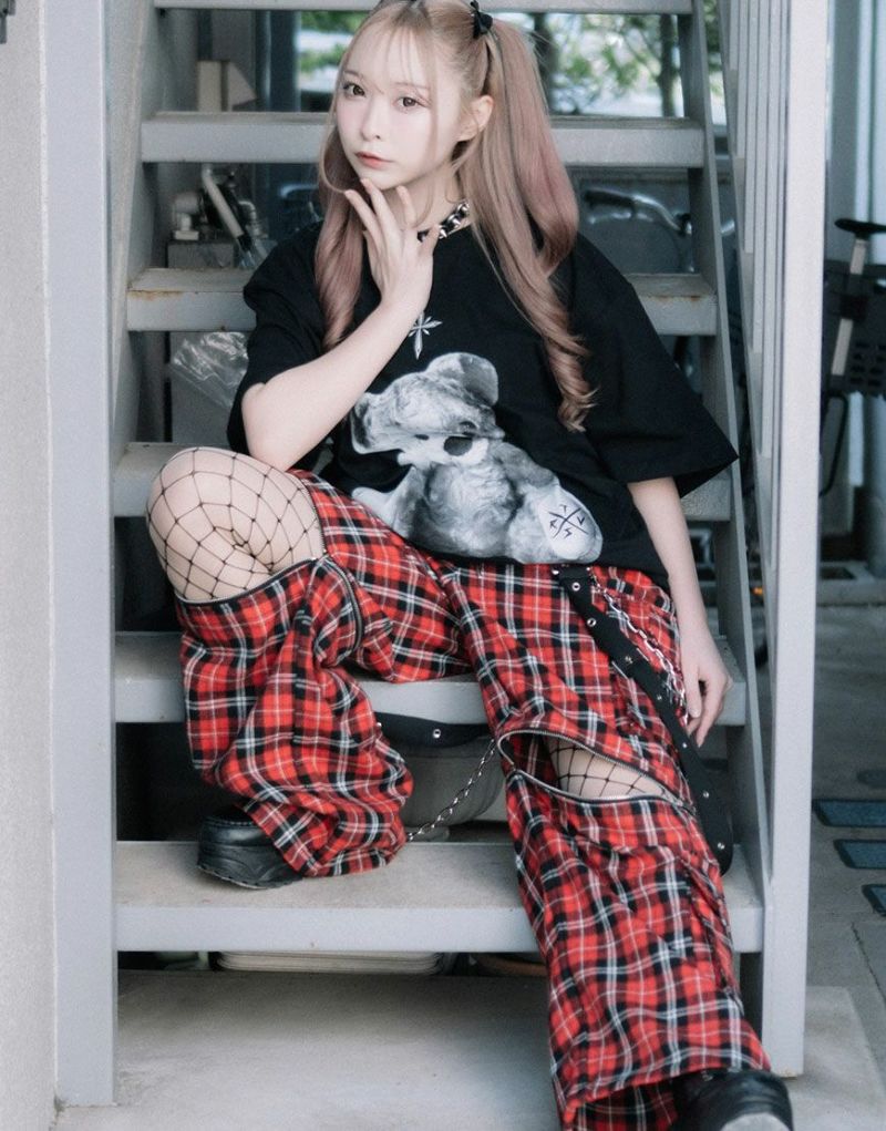 TRAVAS TOKYO 【トラバストーキョー】 ベルト付きチェックパンツ TRAVAS TOKYO（トラバス トウキョウ）の「『TRAVAS TOKYO