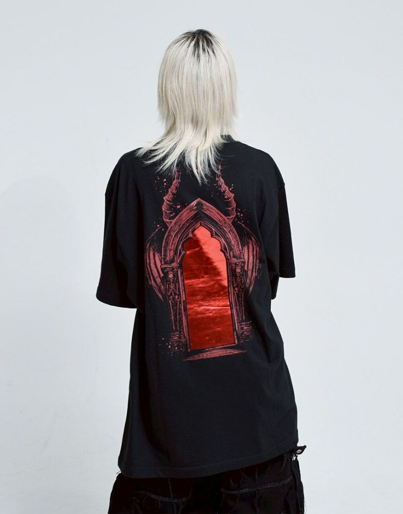 REFLEM【レフレム】オーロラ箔プリント半袖Tシャツ/全3色