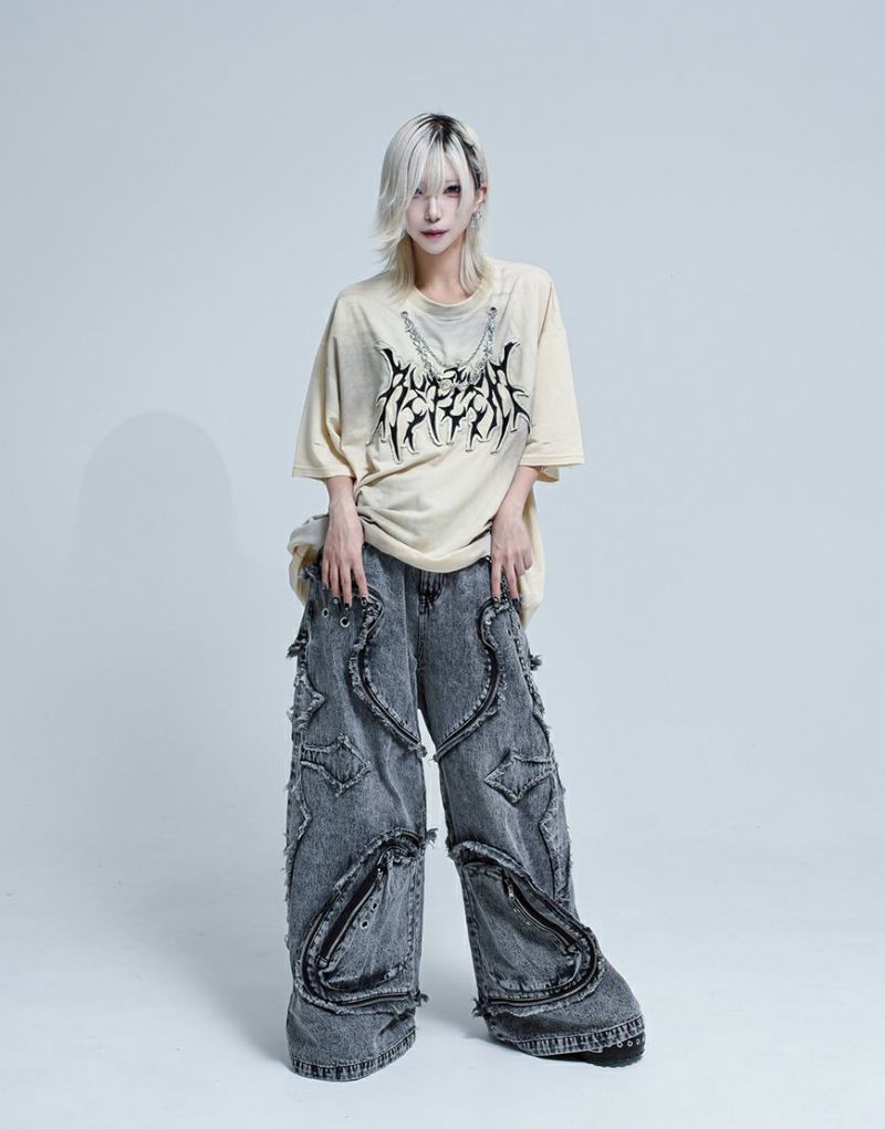 REFLEM【レフレム】チェーン付き顔料加工スウェット半袖Tシャツ