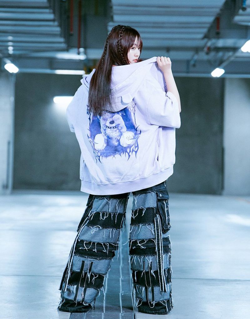 TRAVAS TOKYOファイアクマ半袖パーカー 黒龍 TRAVAS TOKYO【トラヴァストーキョー】ファイアパターンクマ半袖