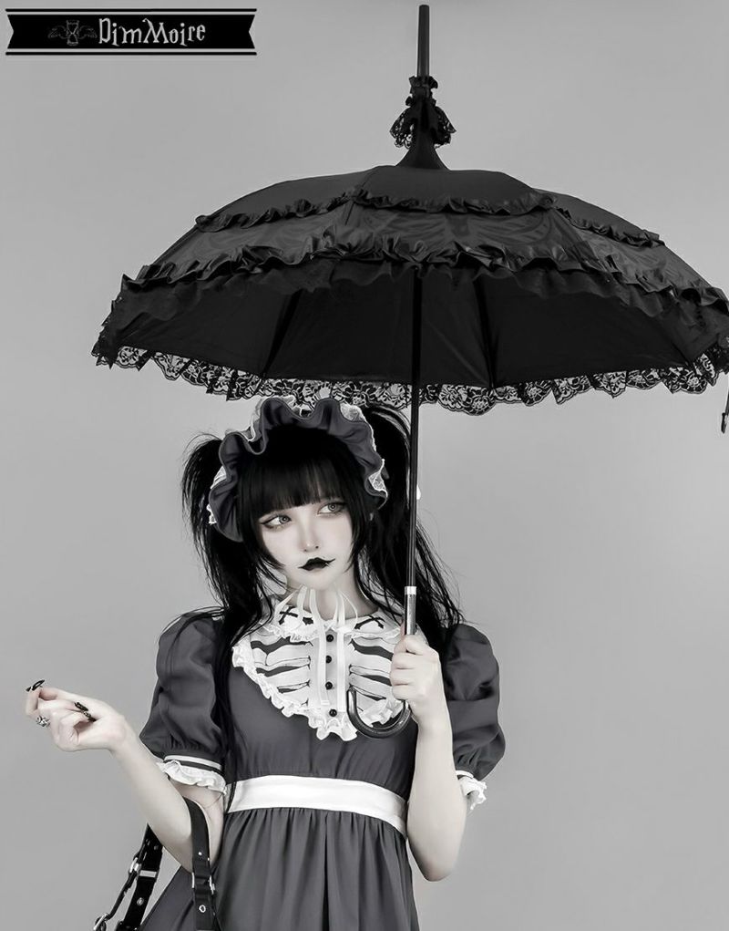 口コミ・レビュー評価が高いおすすめ人気商品の通販 DimMoire【ディムモアール】骸のGothic日傘/Black 小物
