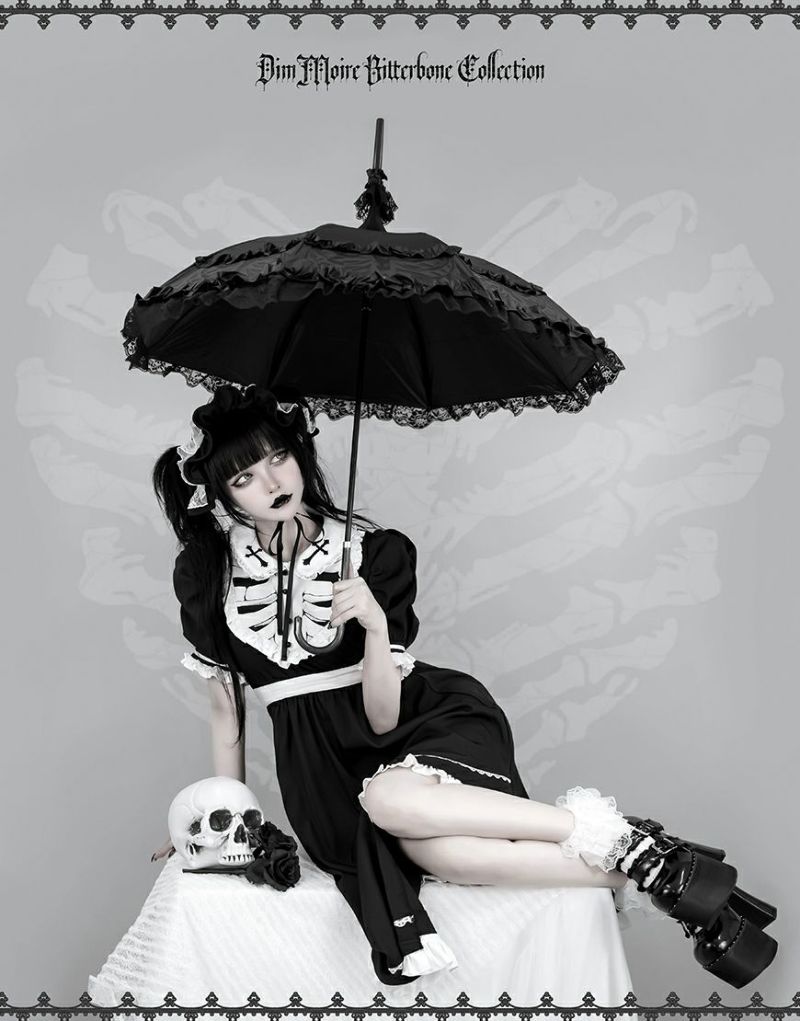 【すぐ到着❢】ディムモアール様新作　日傘♡ DimMoire【ディムモアール】骸のGothic日傘/Black