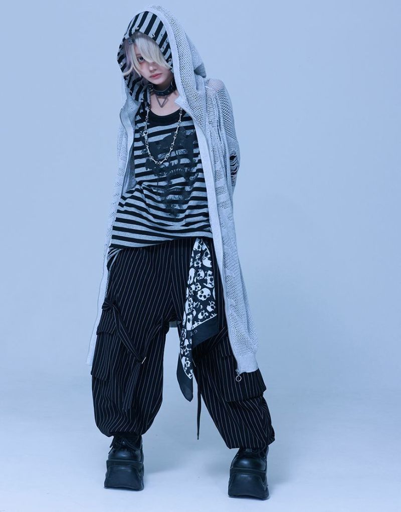 Gamchu【ガムチュ】ボクはずっと日陰にいたいなフード付きスカルタンクトップ Gamchu【ガムチュ】ボクはずっと日陰にいたいなフード付きスカル