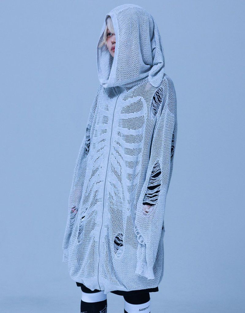 ★新品★Gamchu ボクのお友達はゆらゆらり死神族メッシュ編みビッグパーカー Gamchu【ガムチュ】ボクのお友達はゆらゆらり死神族メッシュ編み