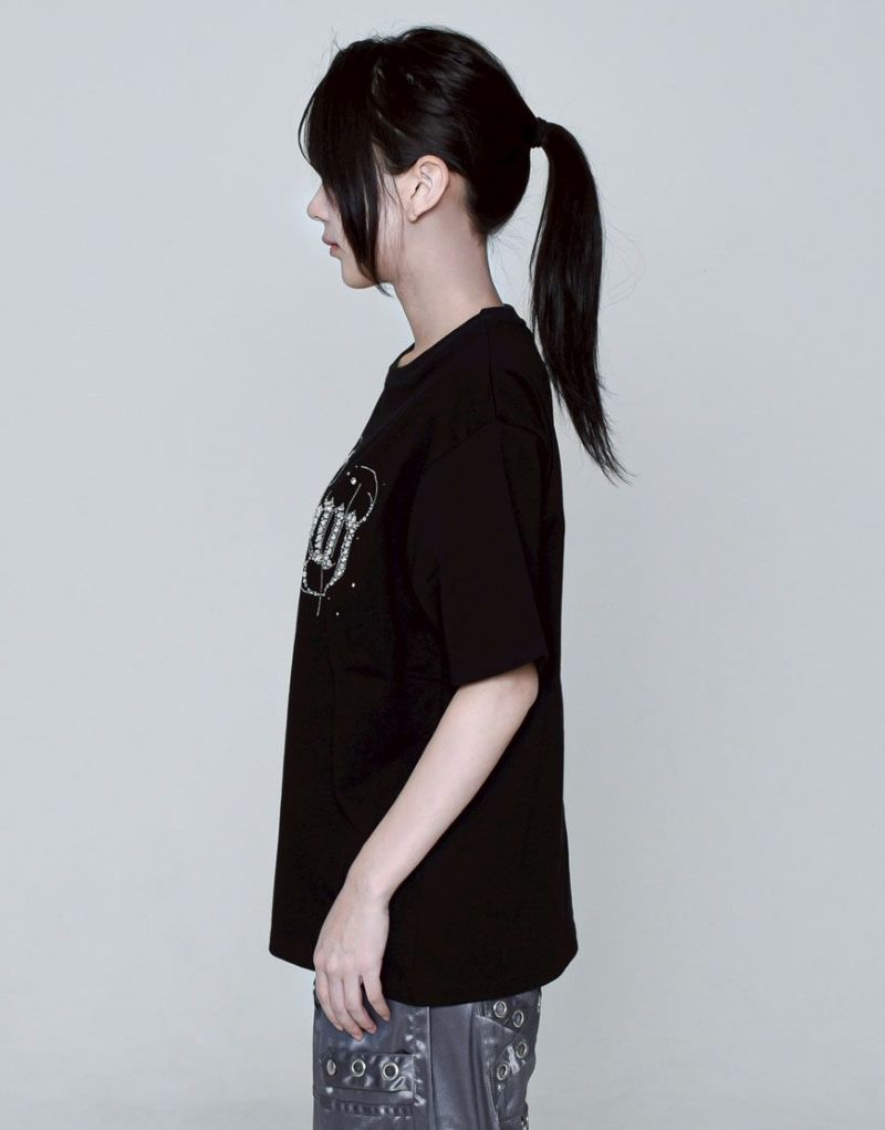 REFLEM【レフレム】ラインストーンロゴ半袖Tシャツ/全3色