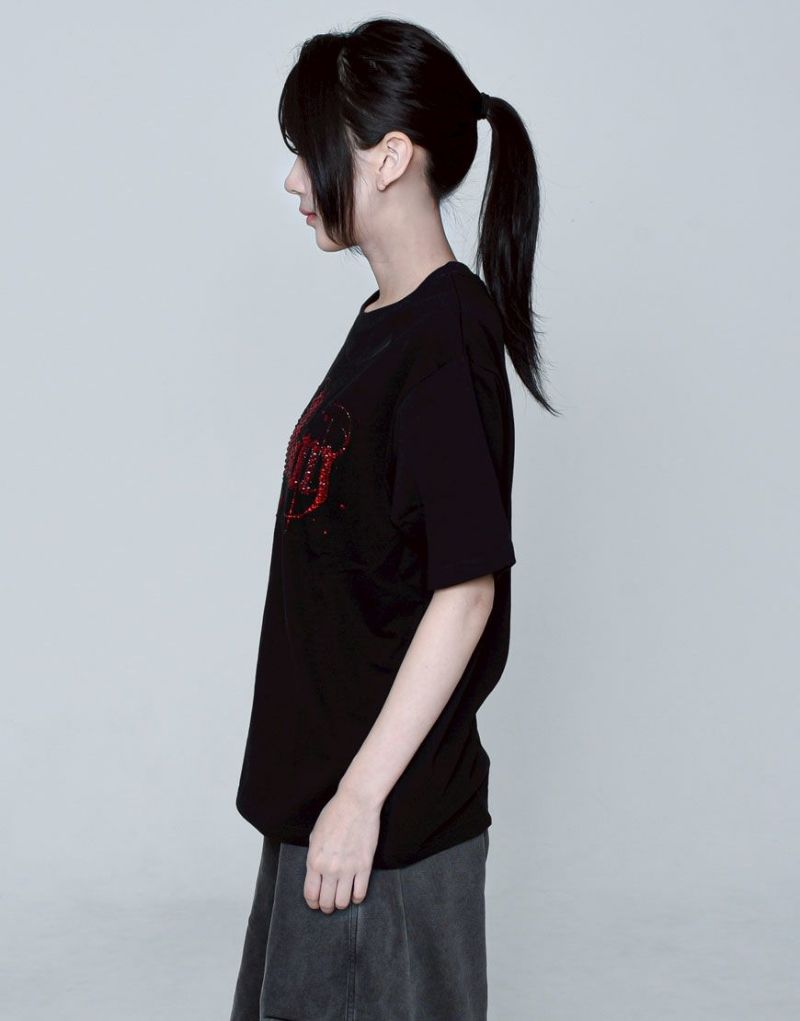 『REFLEM/レフレム』ロゴラインストーンTシャツ REFLEM tシャツ 「REFLEM/レフレム」ロゴラインストーンTシャツ