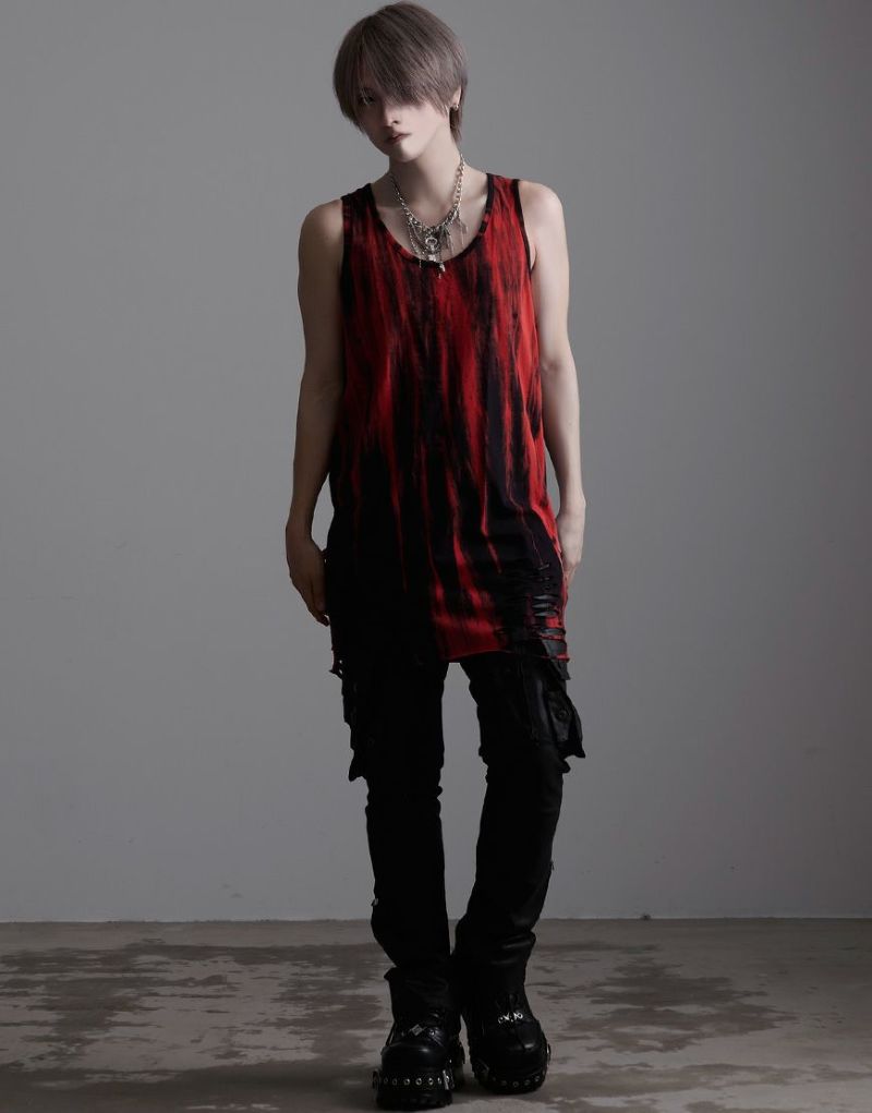 CIVARIZE クラッシュ加工 レイヤードアシメタンクトップ 46 タイダイ CIVARIZE クラッシュ加工 レイヤードアシメタンクトップ 46