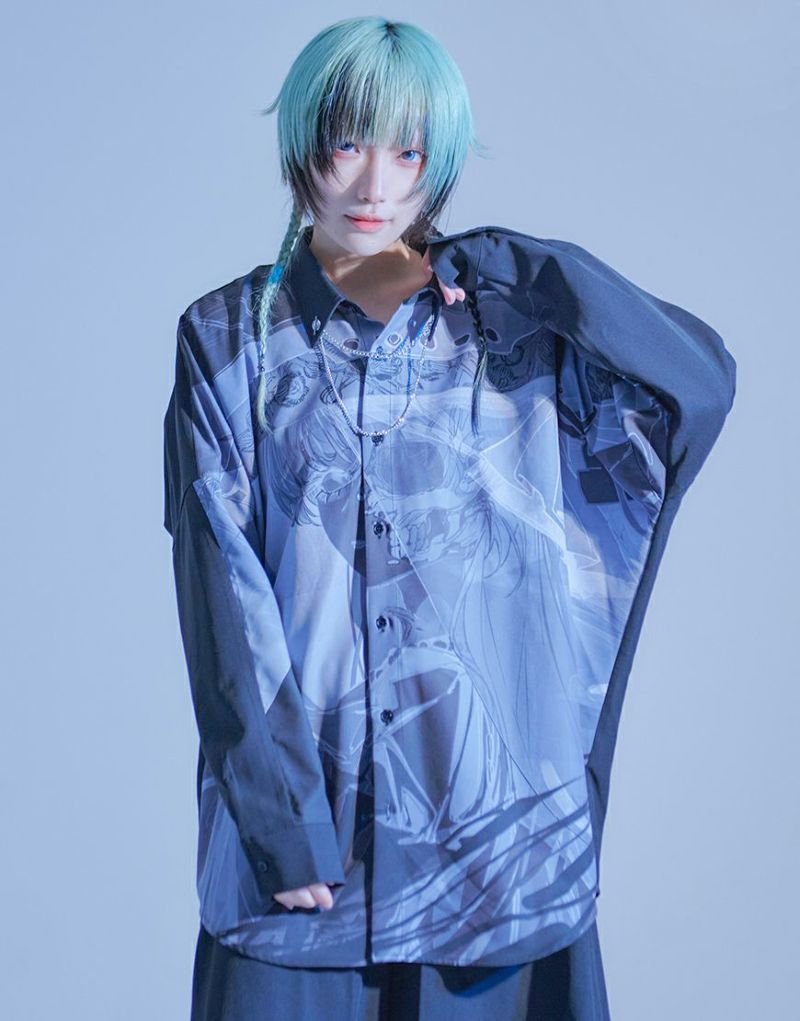 早い者勝ち】y2k グランジ リメイク ロングシャツ