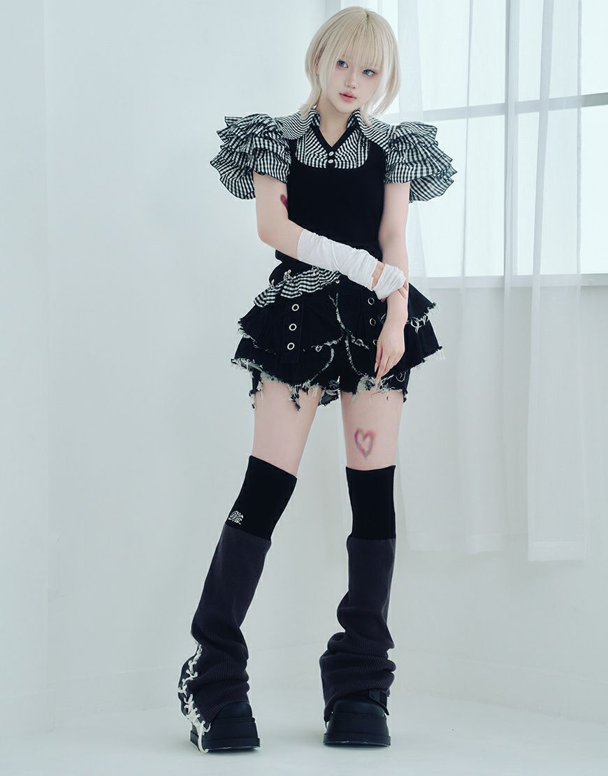 DustDevil【ダストデビル】デビルエンジェルリボンニットブラウス/全2色