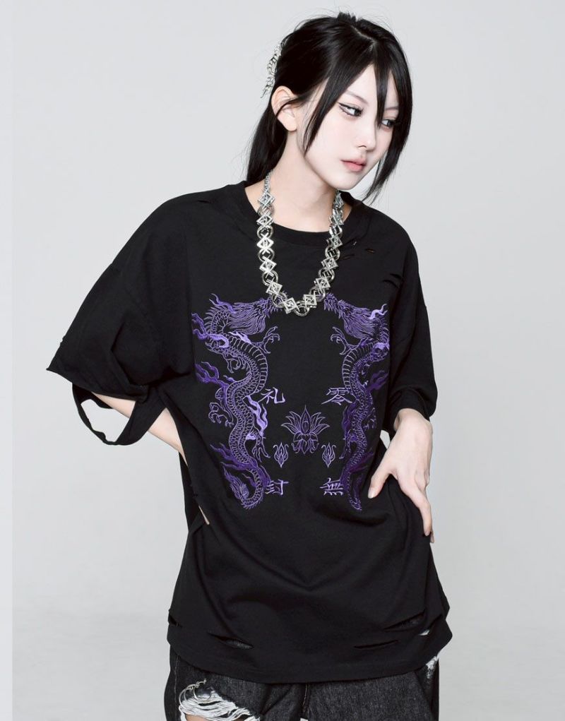 REFLEM レフレム ドラゴン 刺繍 ベロア スカジャン 黒 シルバー REFLEM（レフレム）の「『REFLEM/レフレム』ドラゴン刺繍ベロア