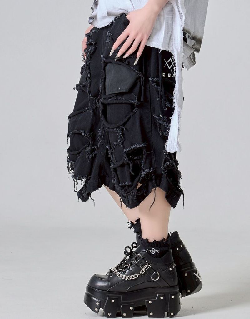 レフレム/ボンテージデザインプラットフォームシューズ/Black/サイズ23 REFLEM【レフレム】ボンテージデザインプラットフォームシューズ
