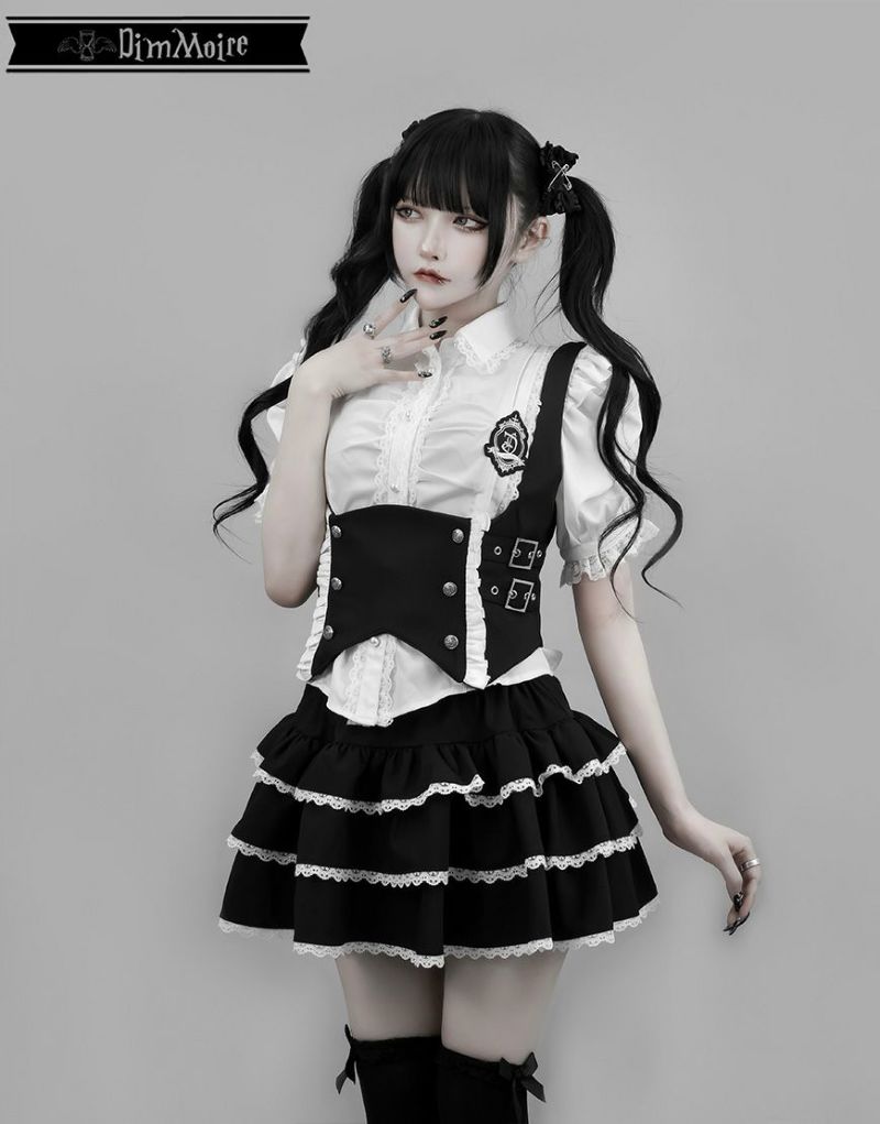 dimmoireグレー チャーム付きフリルミニスカート DimMoire【ディムモアール】チャーム付きフリルミニスカート/Gray