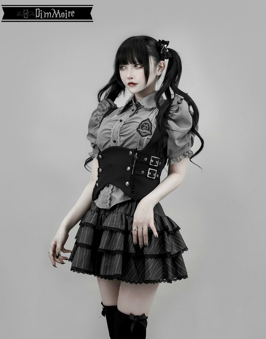 DimMoire【ディムモアール】DimMoire学園ブラウス+ジレset/Gray&Black 