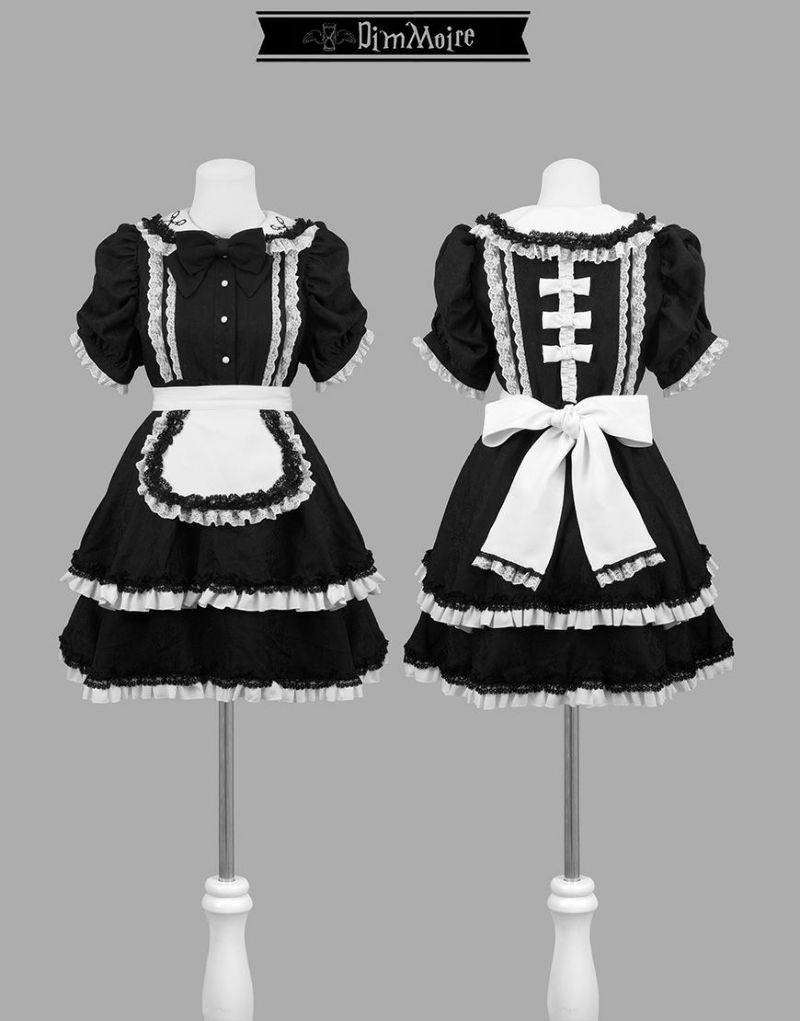 人気 ブランド チェック DimMoire【ディムモアール】絶メイドワンピースII/Black ワンピース
